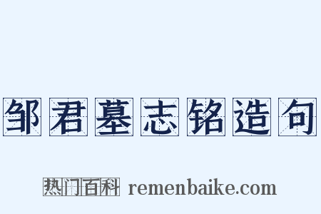 邹君墓志铭造句是什么意思的图片